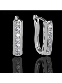 Швензы с английской застежкой с цирконом 