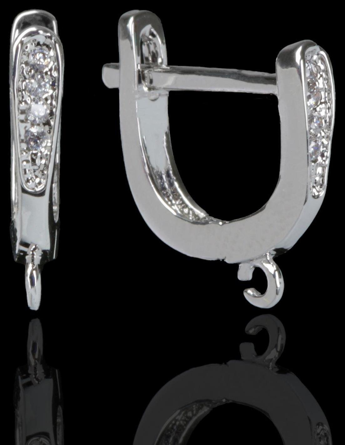 Швензы с английской застежкой с цирконом 