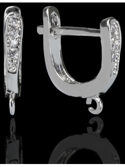 Швензы с английской застежкой с цирконом 