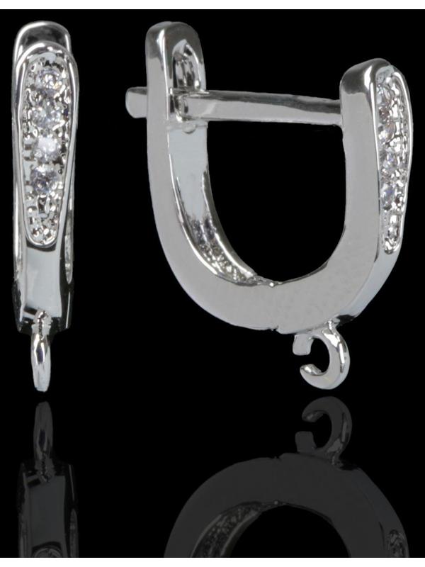 Швензы с английской застежкой с цирконом 