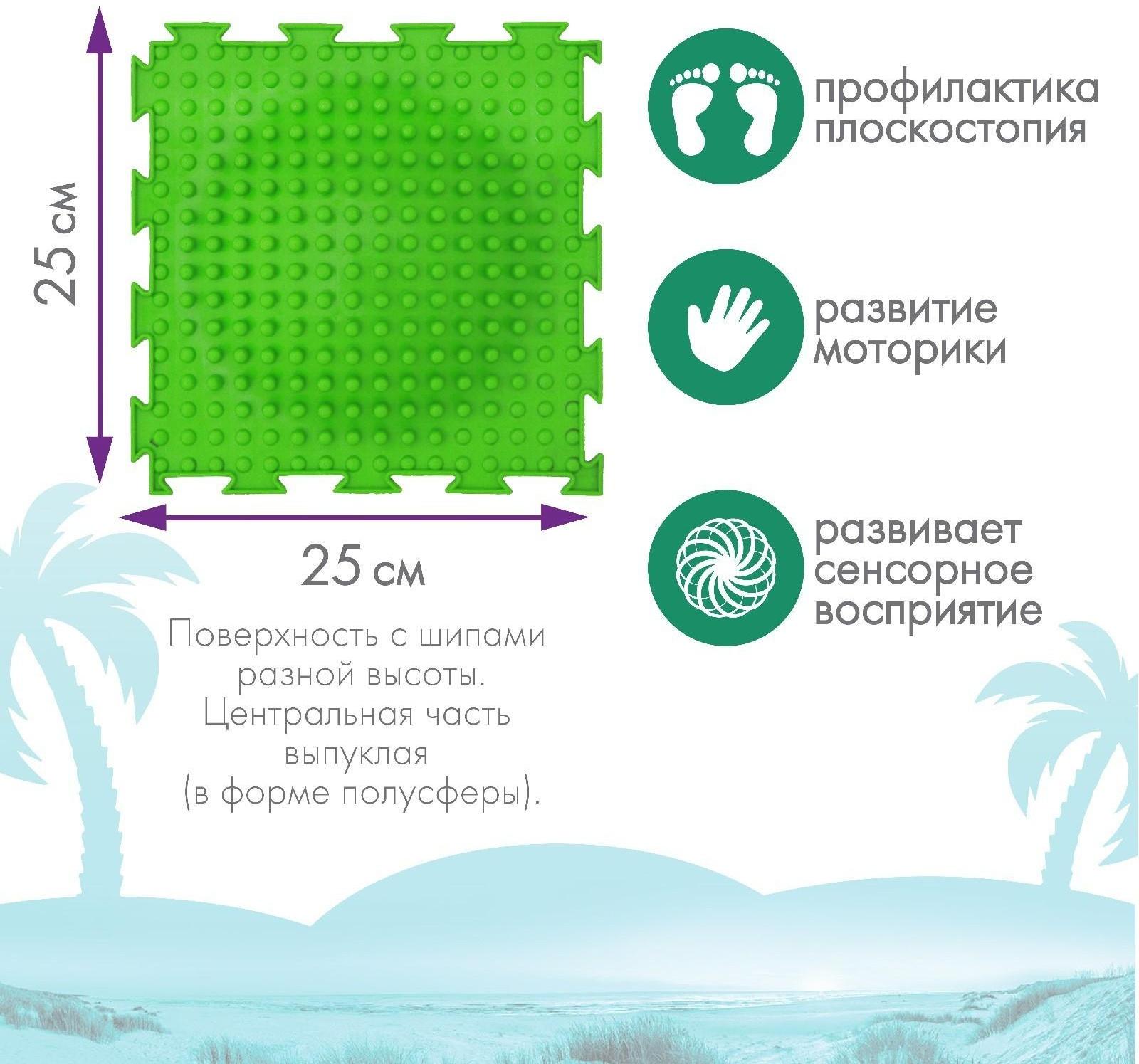 Модульный массажный коврик ОРТОДОН «Островок», мягкий, цвет МИКС
