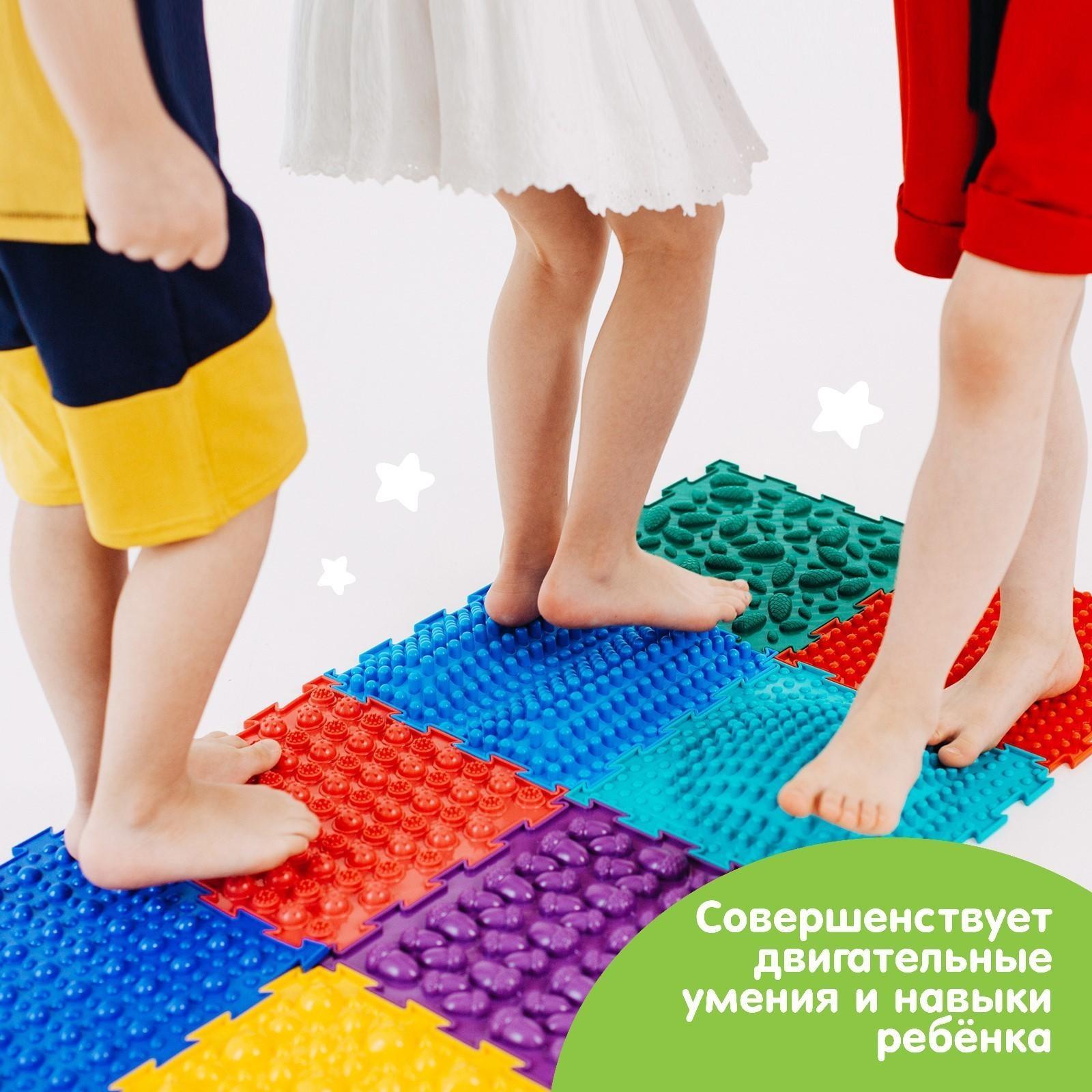 Модульный массажный коврик ОРТОДОН «Островок», мягкий, цвет МИКС