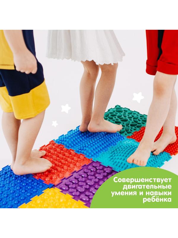 Модульный массажный коврик ОРТОДОН «Островок», мягкий, цвет МИКС