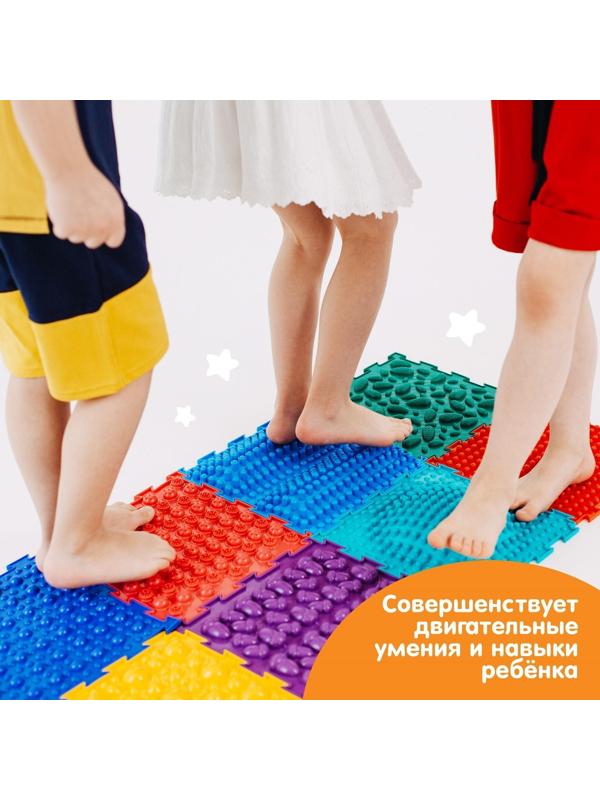 Модульный массажный коврик ОРТОДОН «Островок», жесткий, цвет МИКС