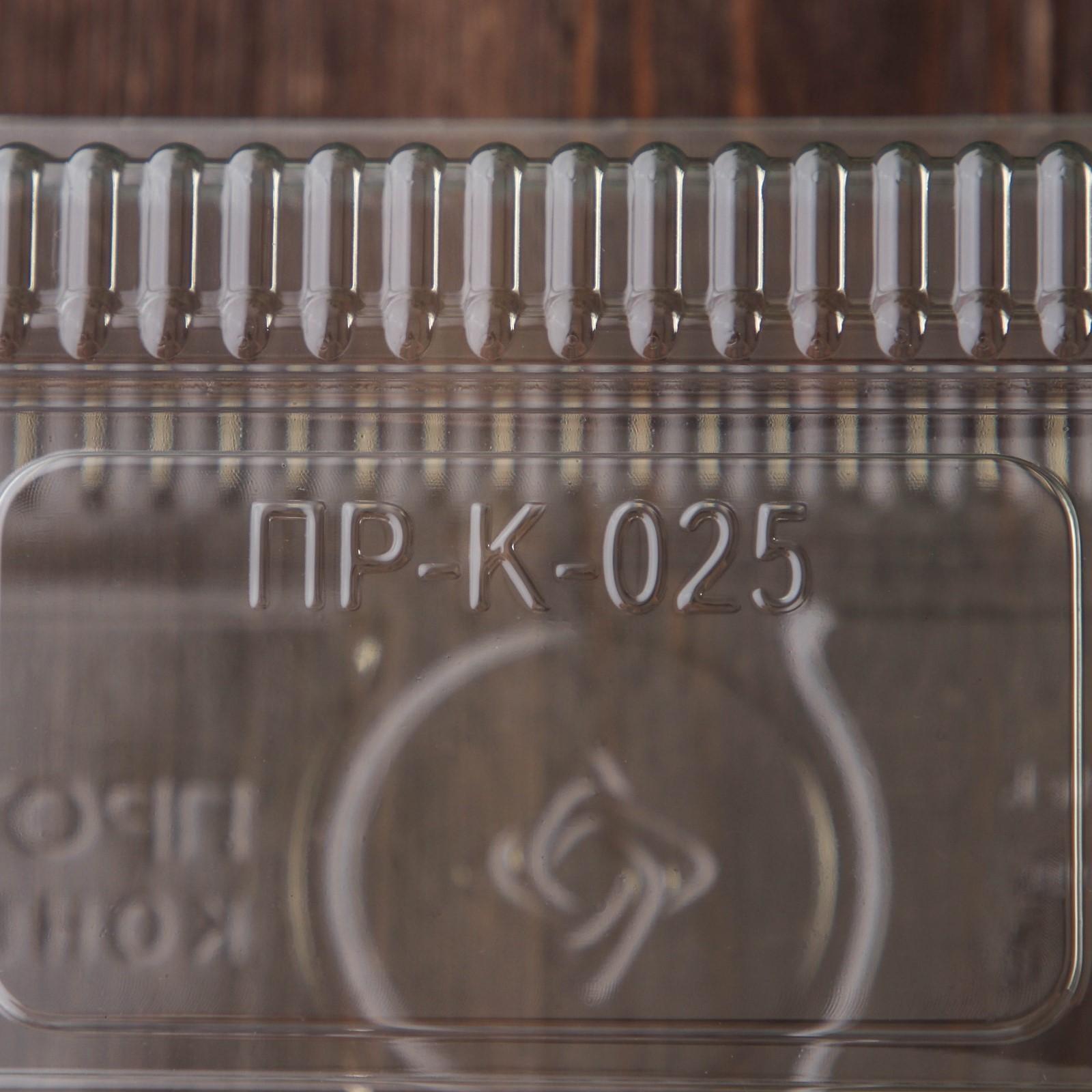 Контейнер одноразовый с неразъёмной крышкой, прямоугольный, 21,8×11,5×8,4 см, 280 шт/уп