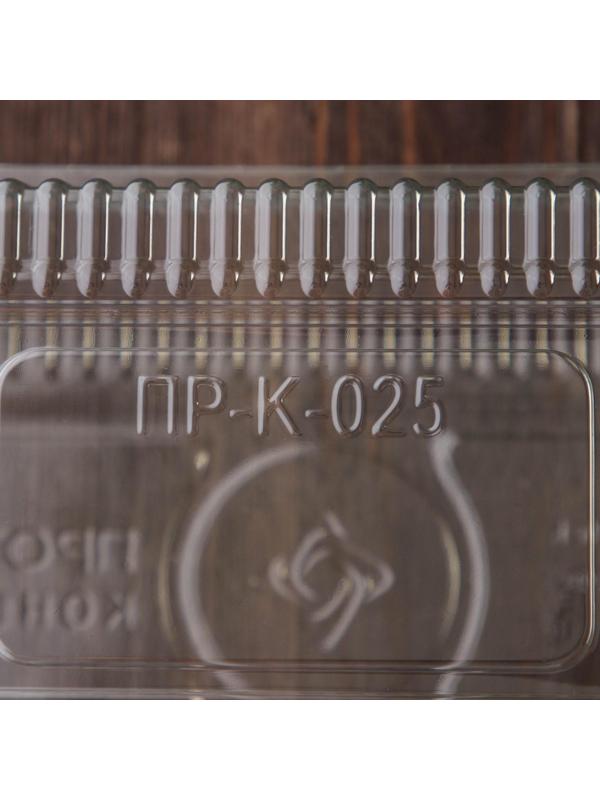 Контейнер одноразовый с неразъёмной крышкой, прямоугольный, 21,8×11,5×8,4 см, 280 шт/уп