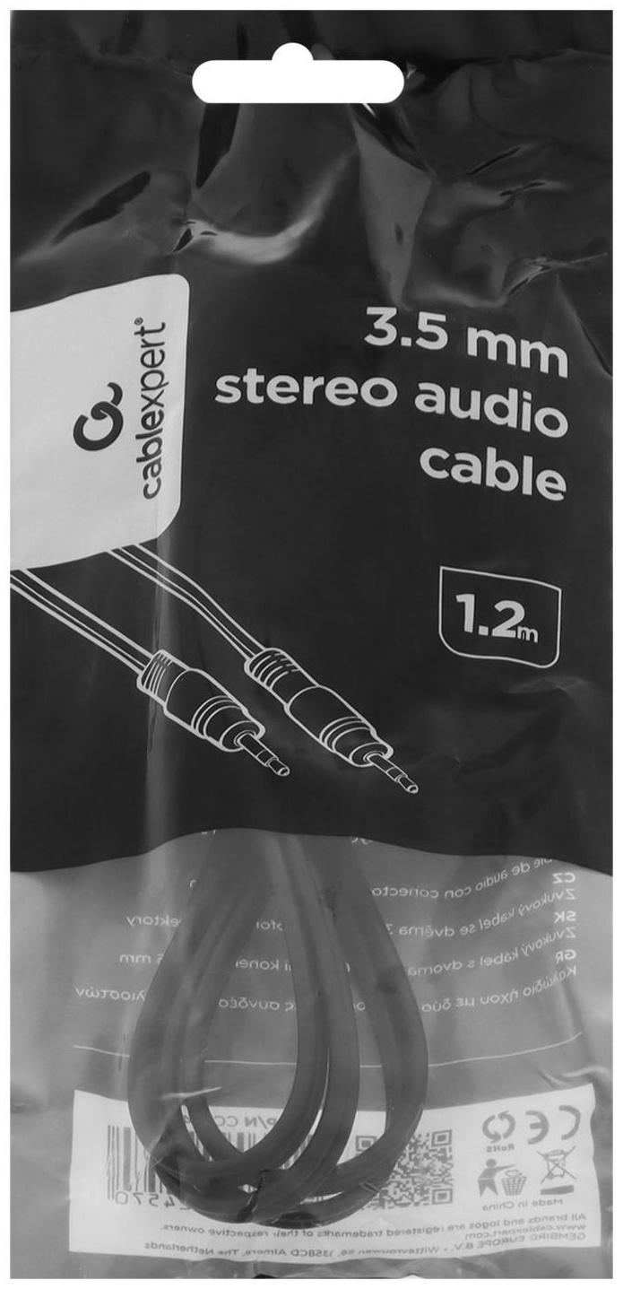 Кабель аудио AUX Gembird CCA-404, Jack 3.5 мм(m)-Jack 3.5 мм(m), 1.2 м, черный