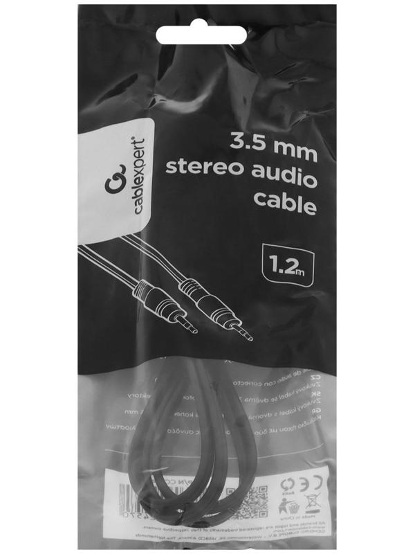 Кабель аудио AUX Gembird CCA-404, Jack 3.5 мм(m)-Jack 3.5 мм(m), 1.2 м, черный