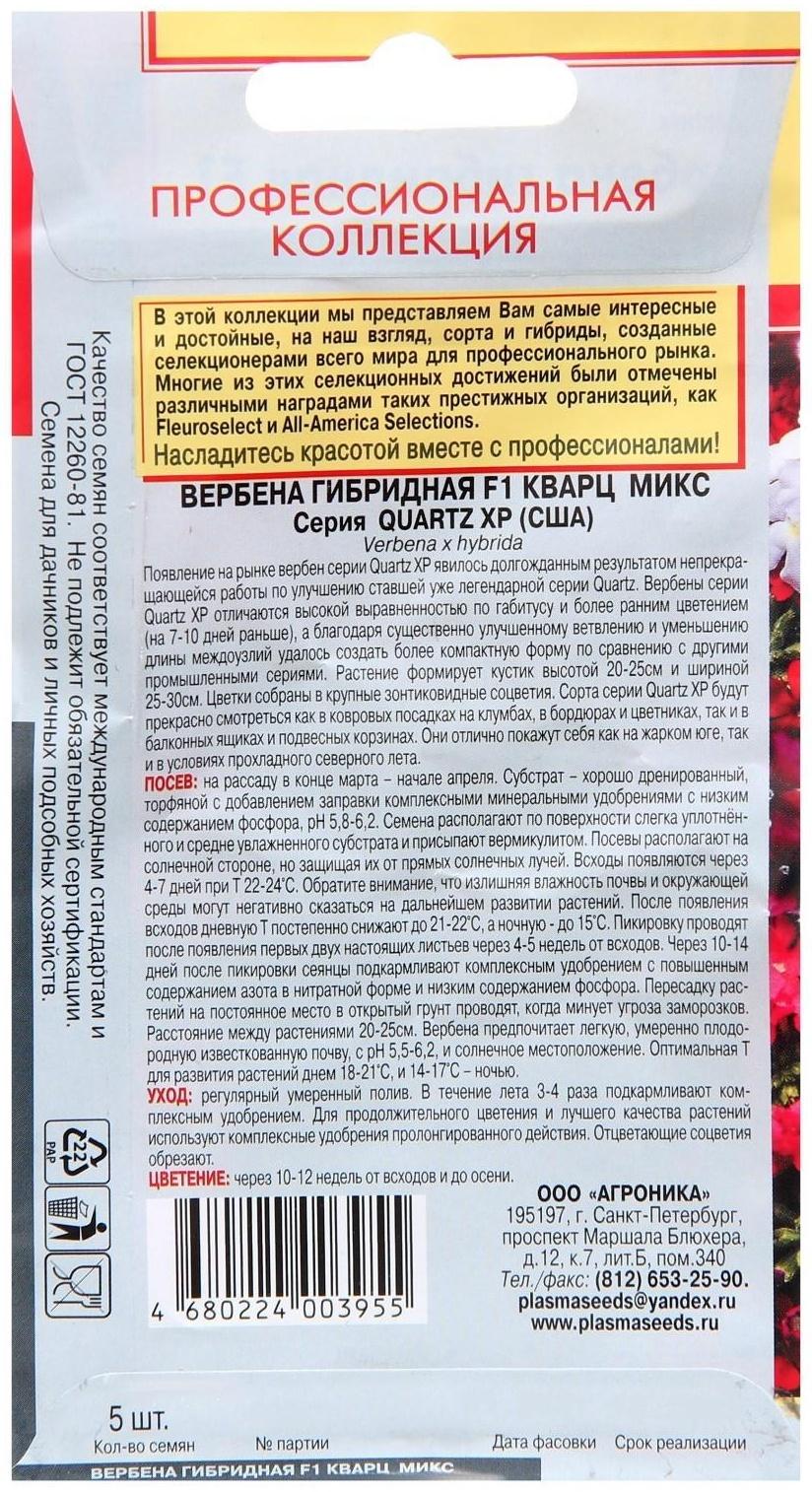 Семена цветов Вербена гибридная F1 