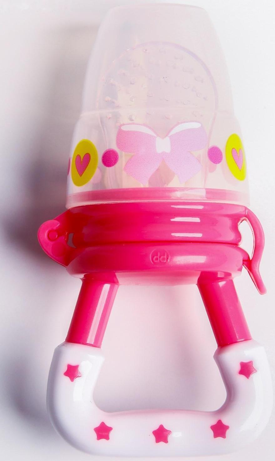 Ниблер для прикорма «Модница», с силиконовой сеточкой, цвет розовый