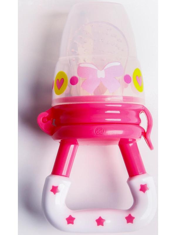 Ниблер для прикорма «Модница», с силиконовой сеточкой, цвет розовый