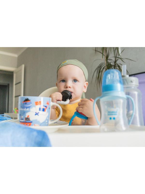 Ниблер для прикорма «Я люблю есть», с силиконовой сеточкой, цвет черно-белый