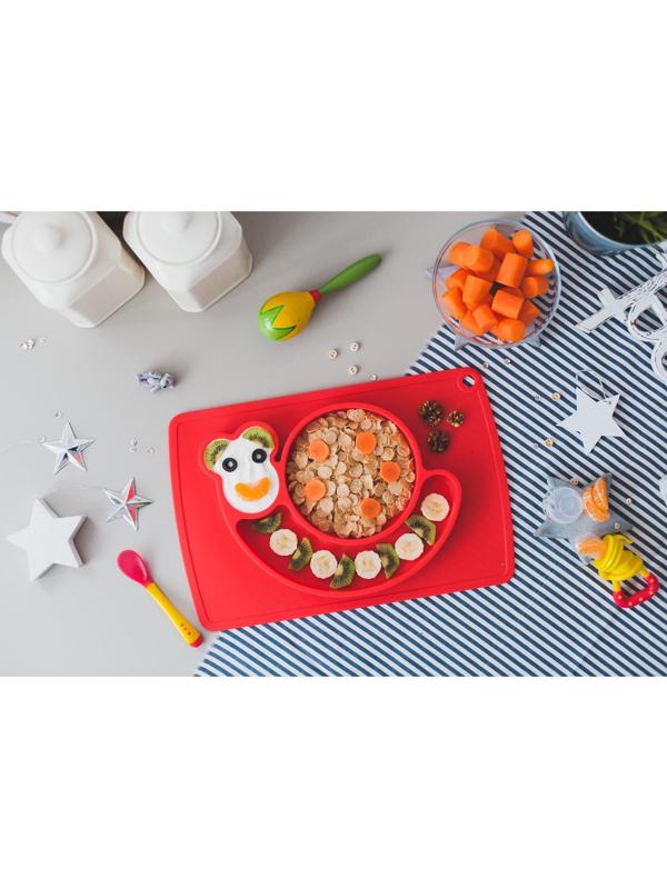 Ниблер «Жирафик», с силиконовой сеточкой, цвет жёлтый/красный