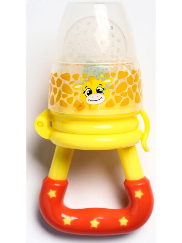 Ниблер «Жирафик», с силиконовой сеточкой, цвет жёлтый/красный