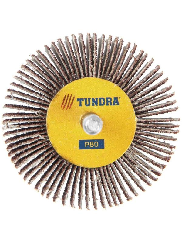 Круг лепестковый радиальный ТУНДРА, 60 х 30 х 6 мм, Р80