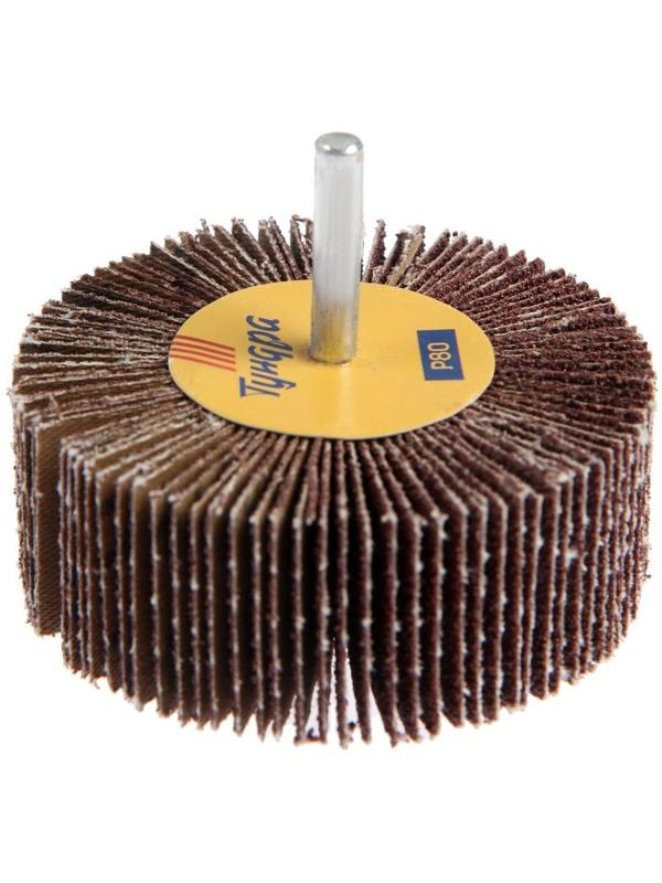 Круг лепестковый радиальный ТУНДРА, 80 х 30 х 6 мм, Р80