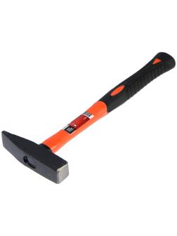 Молоток слесарный ЛОМ, квадратный боек, фиберглассовая обрезиненная рукоятка, 400 г