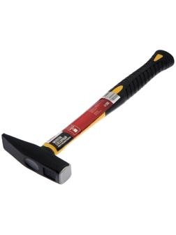 Молоток слесарный ЛОМ, квадратный боек, фиберглассовая обрезиненная рукоятка, 500 г