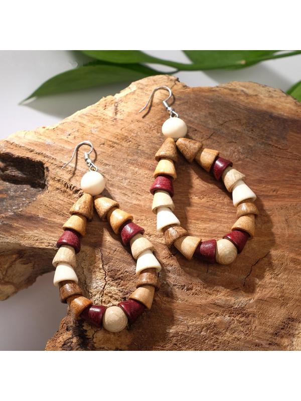 Серьги ручная работа, деревянные 