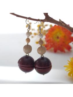Серьги ручная работа, деревянные 