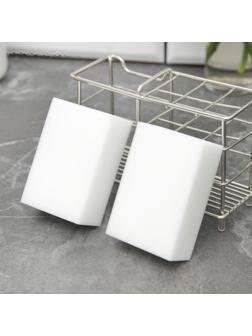 Губка меламиновая для удаления пятен Доляна, 2 шт, 9×6×3 см