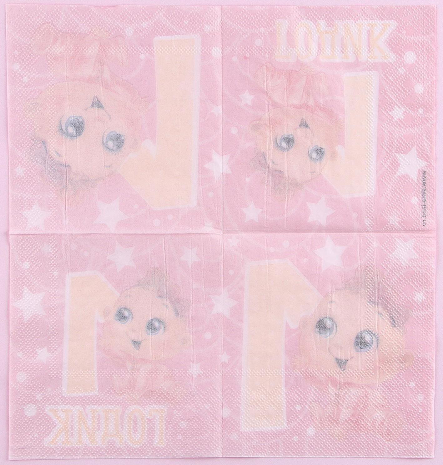 Cалфетки «1 годик», малышка, 25х25см, набор 20 шт.