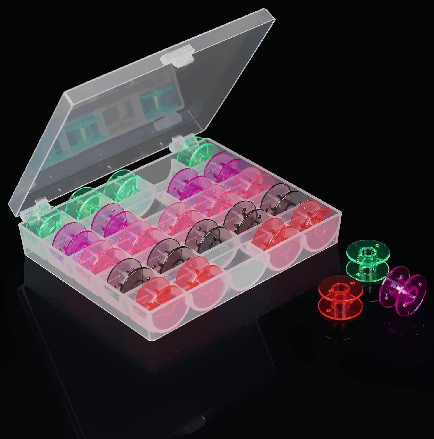 Набор шпулек в контейнере, d = 20 мм, 25 шт, цвет МИКС