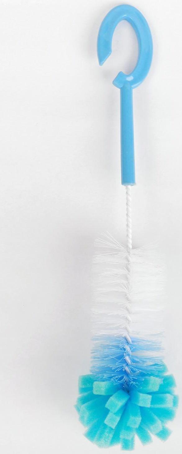 Ёршик для бутылочек с губкой, цвета МИКС