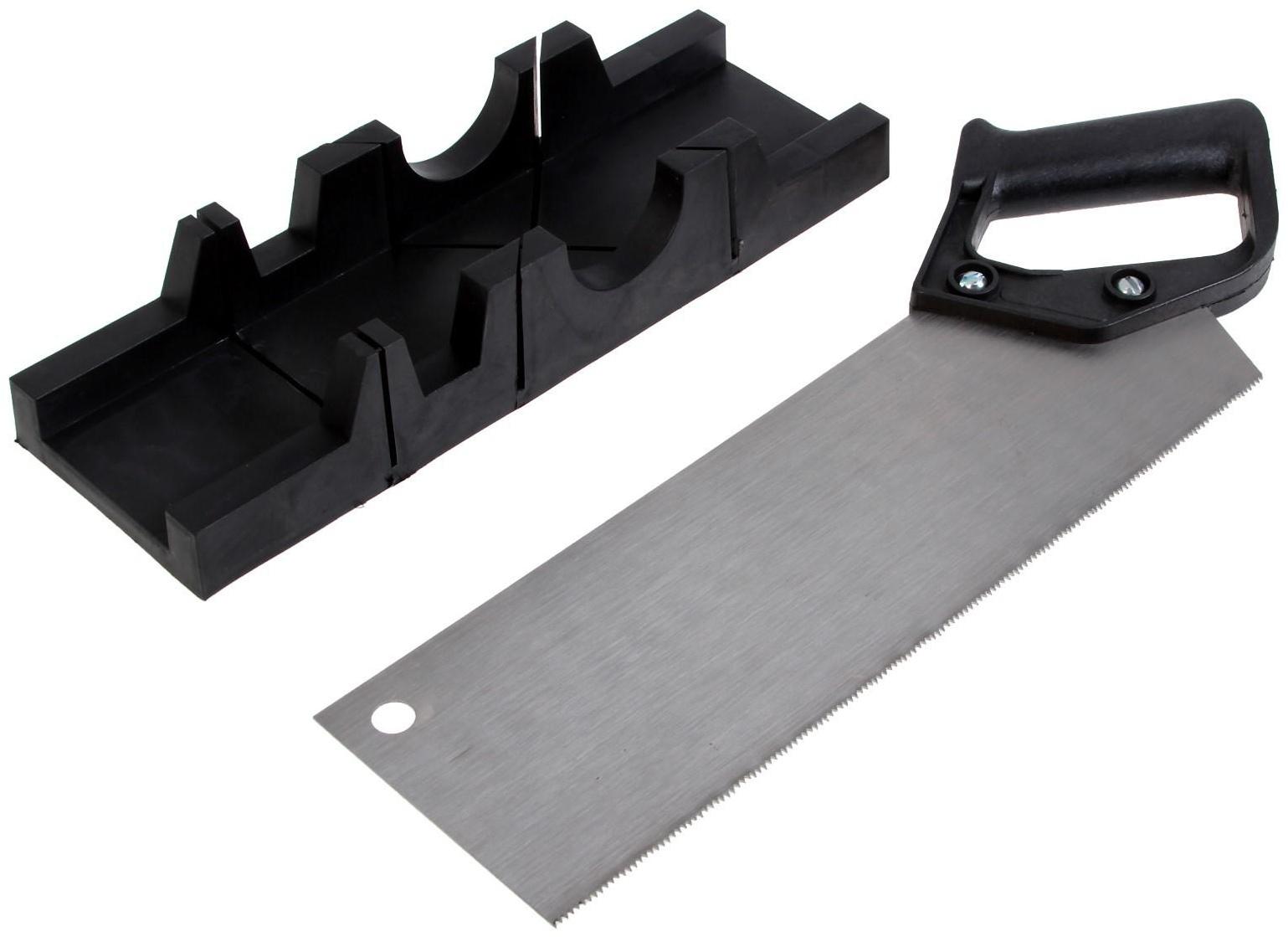 Стусло с ножовкой ТУНДРА, стусло 45 90 135° 300х65 мм, ножовка 300 мм