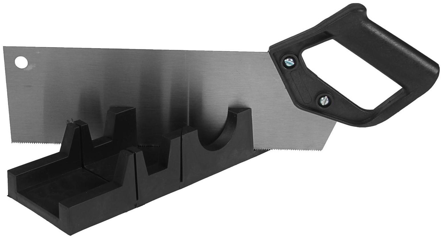 Стусло с ножовкой ТУНДРА, стусло 45 90 135° 300х65 мм, ножовка 300 мм