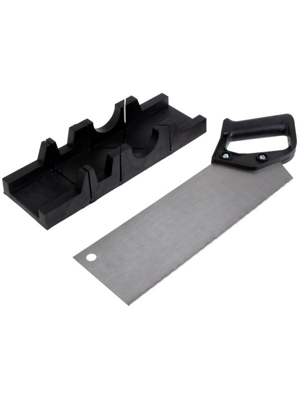 Стусло с ножовкой ТУНДРА, стусло 45 90 135° 300х65 мм, ножовка 300 мм