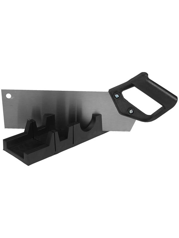 Стусло с ножовкой ТУНДРА, стусло 45 90 135° 300х65 мм, ножовка 300 мм