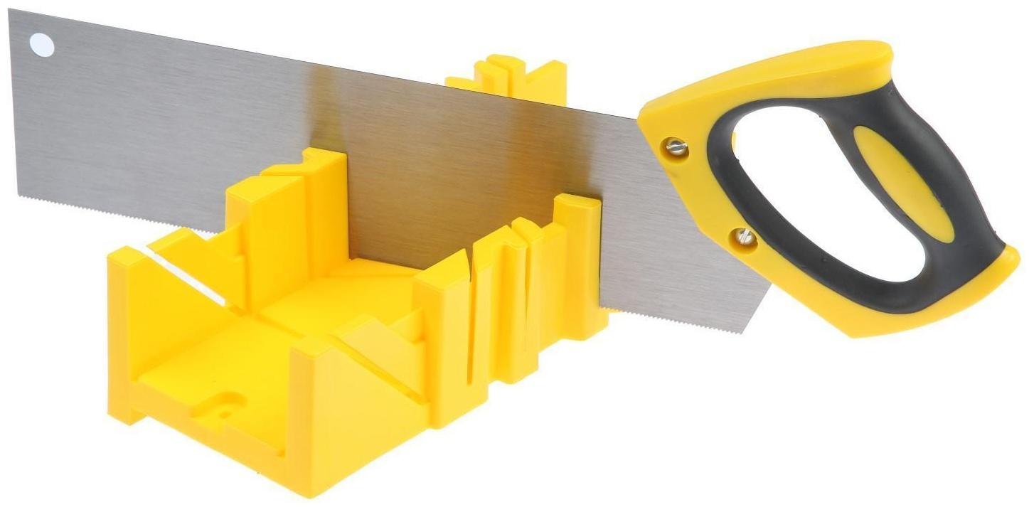 Стусло с ножовкой ТУНДРА, стусло 22.5 45 90°, 300 х 80 мм, ножовка 350 мм, 12 TPI
