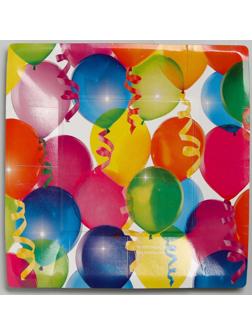 Тарелка бумажная «Шары», квадратная, 21 см