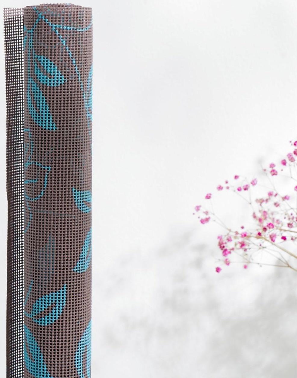 Коврик противоскользящий Доляна «Вьющиеся цветы», 45×100 см, цвет коричневый