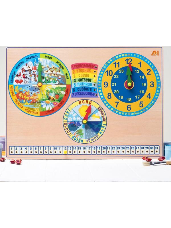Развивающая доска «Календарь природы. Часы»