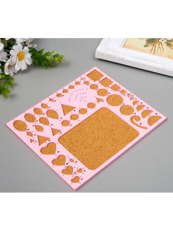 Линейка для квиллинга пластик, пробка МИКС 21,5х18,5х0,7 см