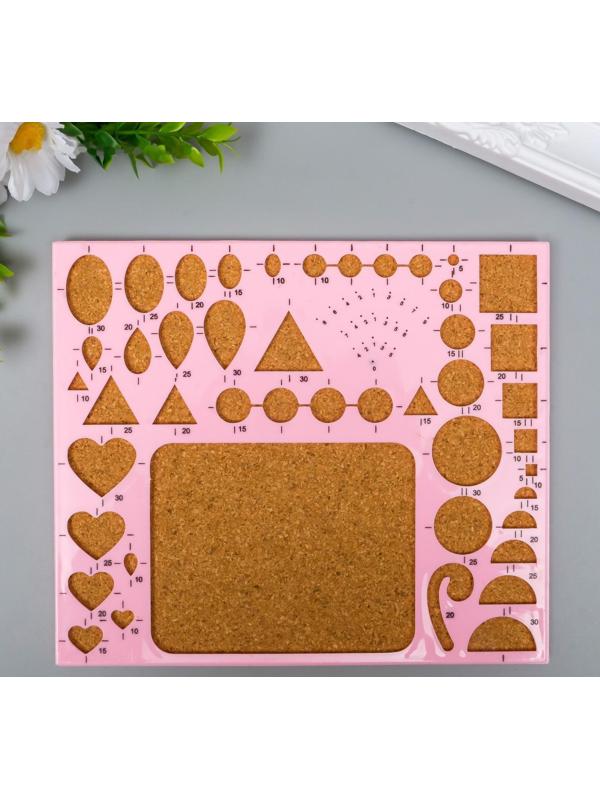 Линейка для квиллинга пластик, пробка МИКС 21,5х18,5х0,7 см