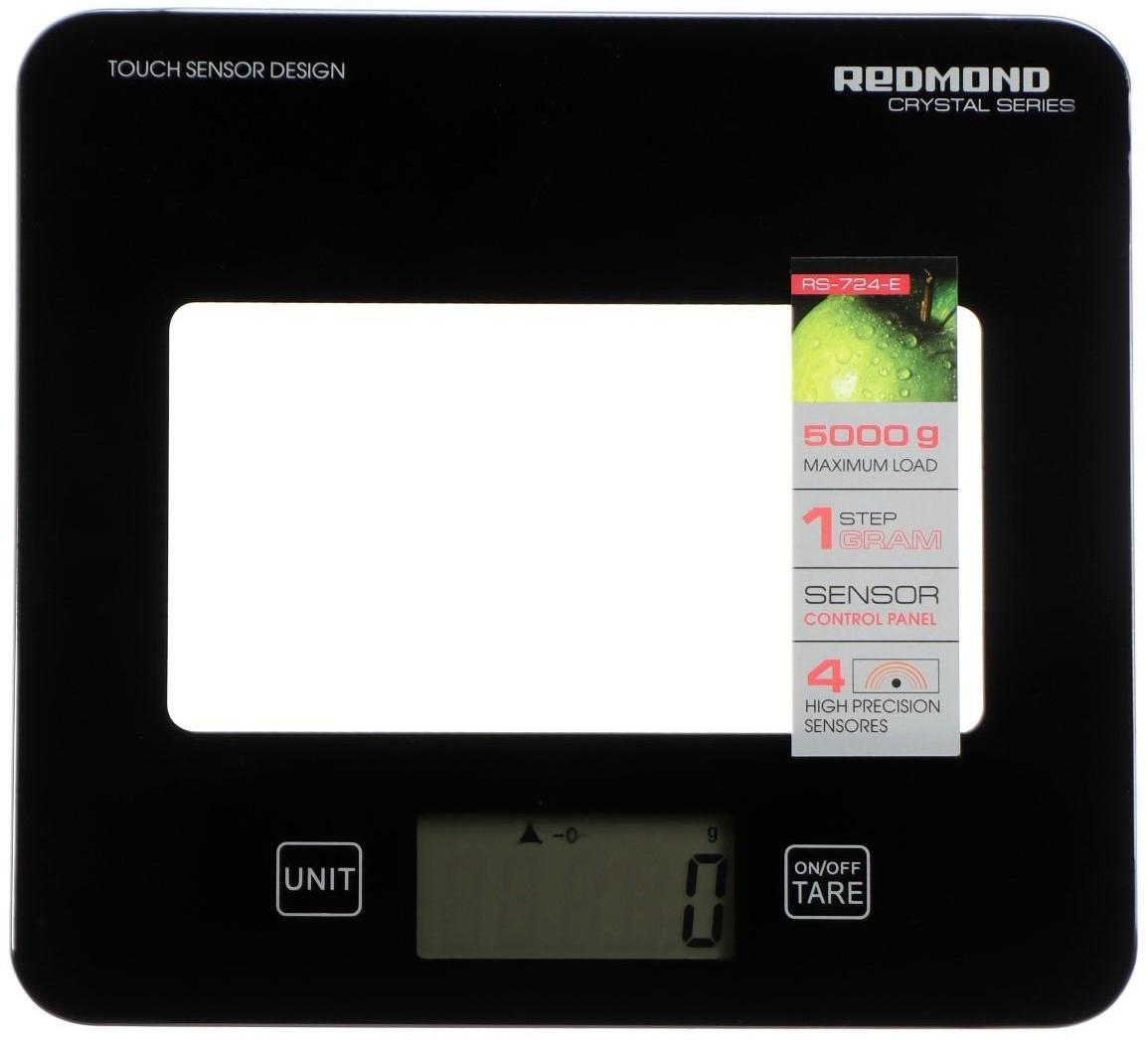 Весы кухонные Redmond RS 724-E, электронные, до 5 кг, чёрные