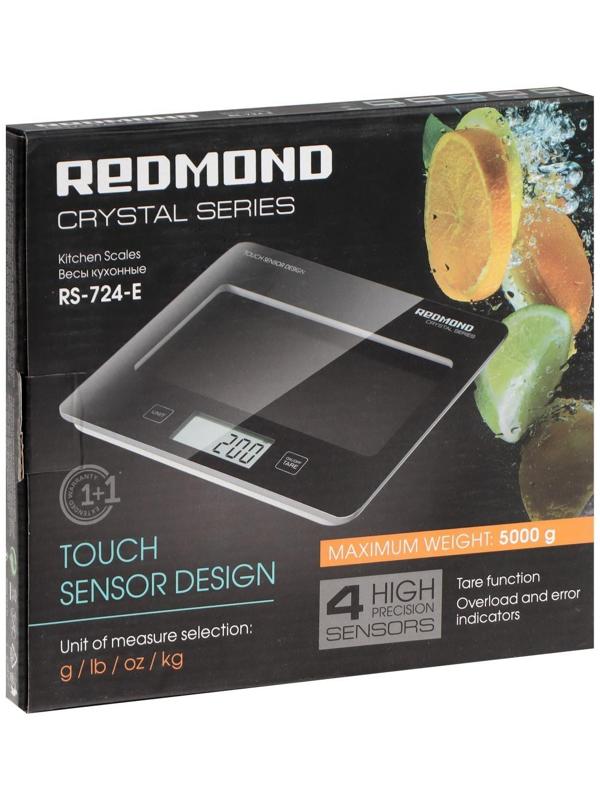 Весы кухонные Redmond RS 724-E, электронные, до 5 кг, чёрные