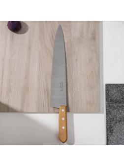 Нож кухонный Carbon поварской, лезвие 30 см, с деревянной ручкой