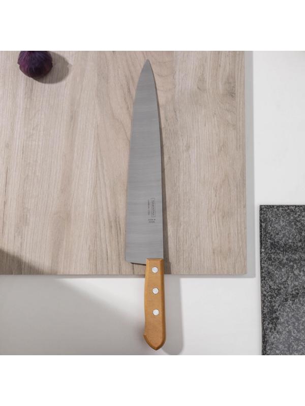 Нож кухонный Carbon поварской, лезвие 30 см, с деревянной ручкой