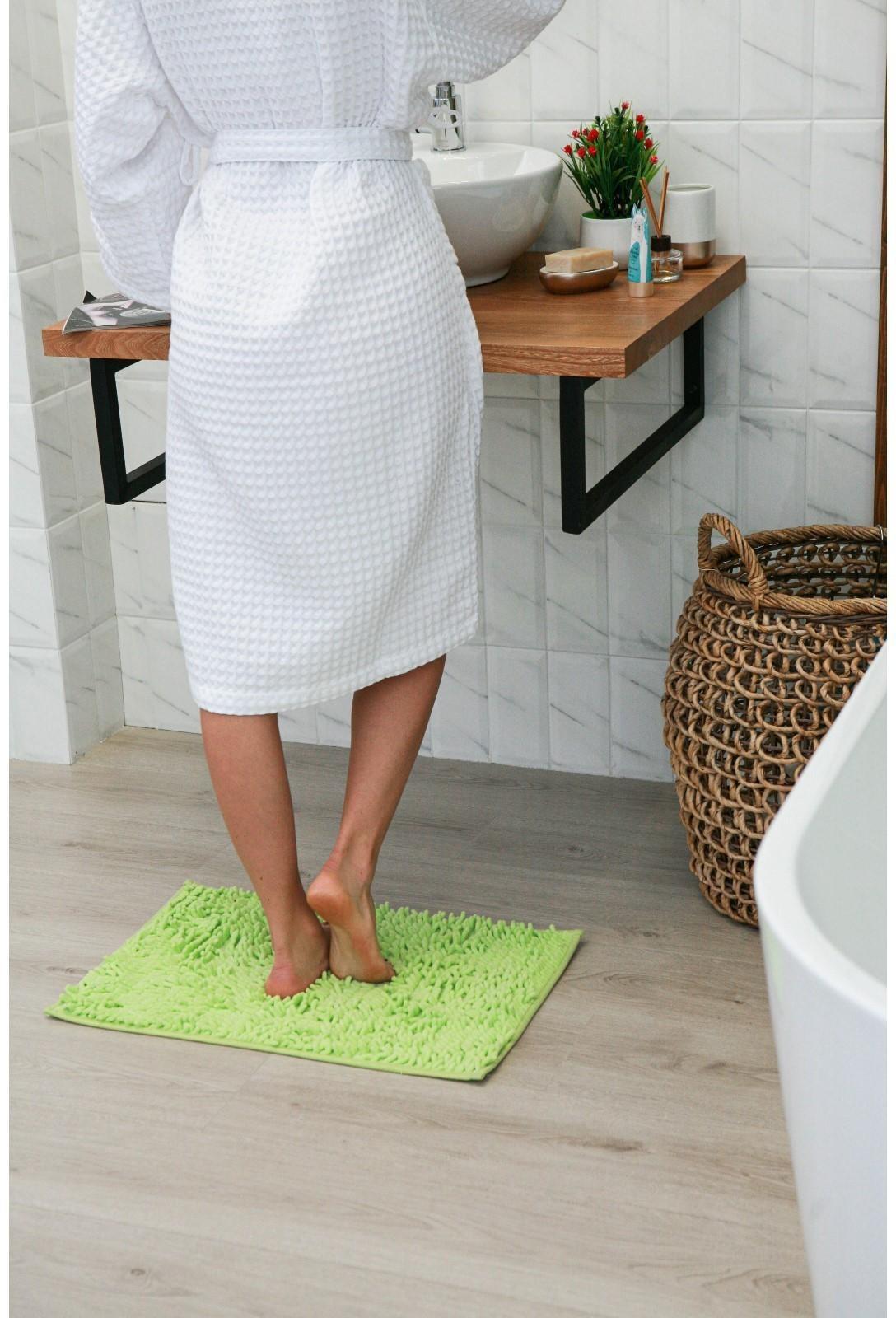 Коврик для ванной Доляна «Букли длинные», 40×60 см, цвет зелёный