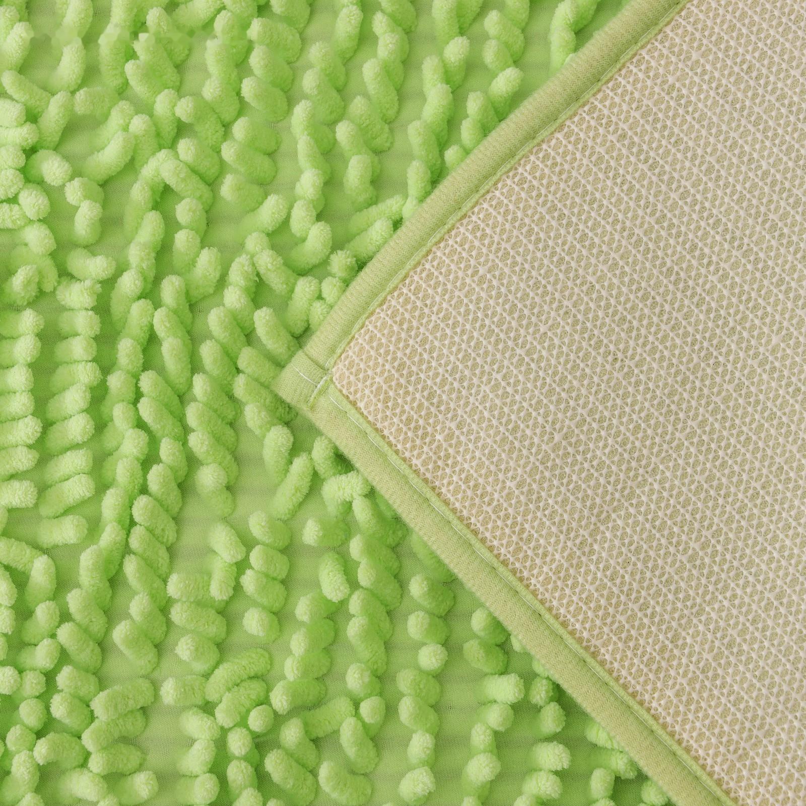 Коврик для ванной Доляна «Букли длинные», 40×60 см, цвет зелёный