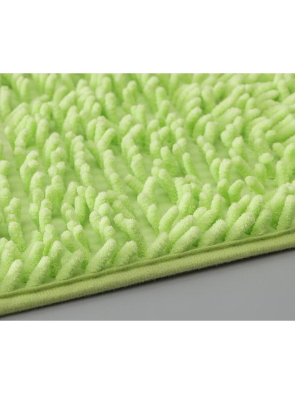 Коврик для ванной Доляна «Букли длинные», 40×60 см, цвет зелёный