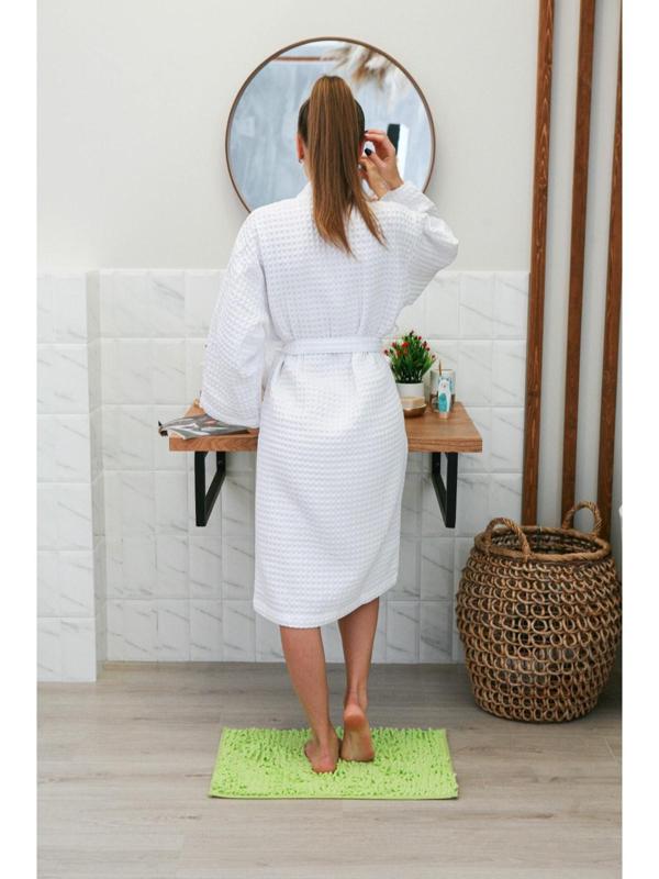 Коврик для ванной Доляна «Букли длинные», 40×60 см, цвет зелёный