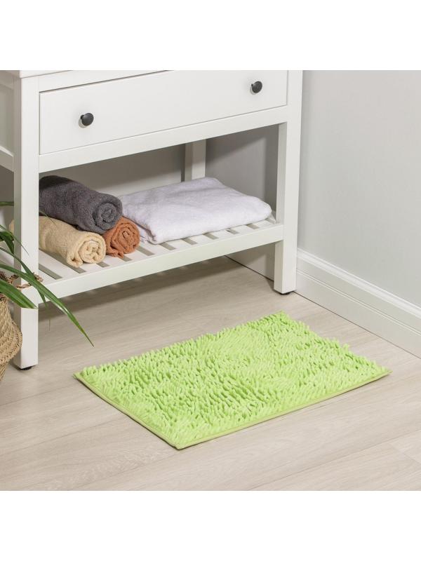 Коврик для ванной Доляна «Букли длинные», 40×60 см, цвет зелёный