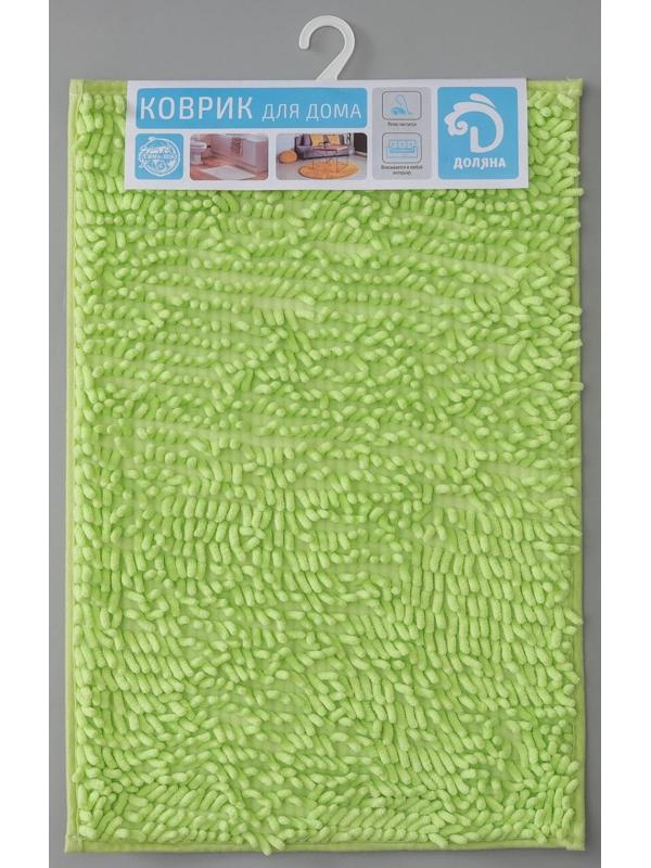 Коврик для ванной Доляна «Букли длинные», 40×60 см, цвет зелёный