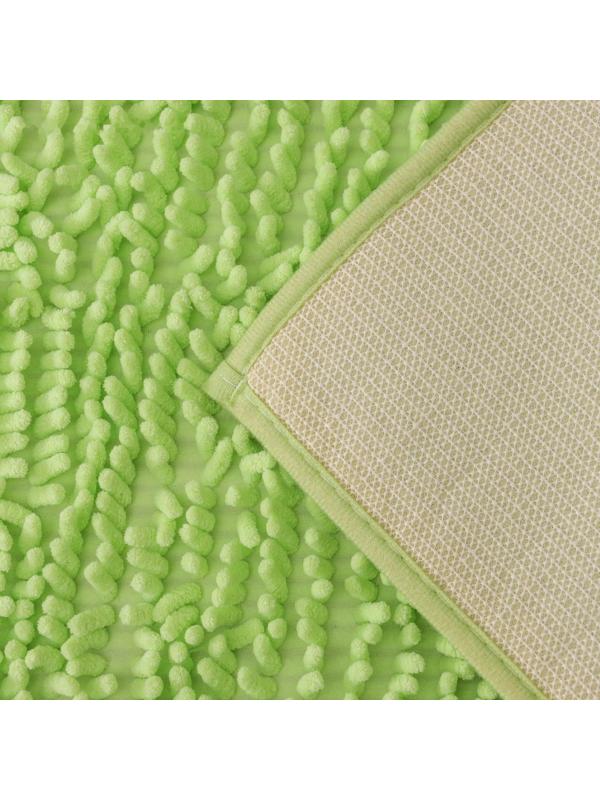 Коврик для ванной Доляна «Букли длинные», 40×60 см, цвет зелёный