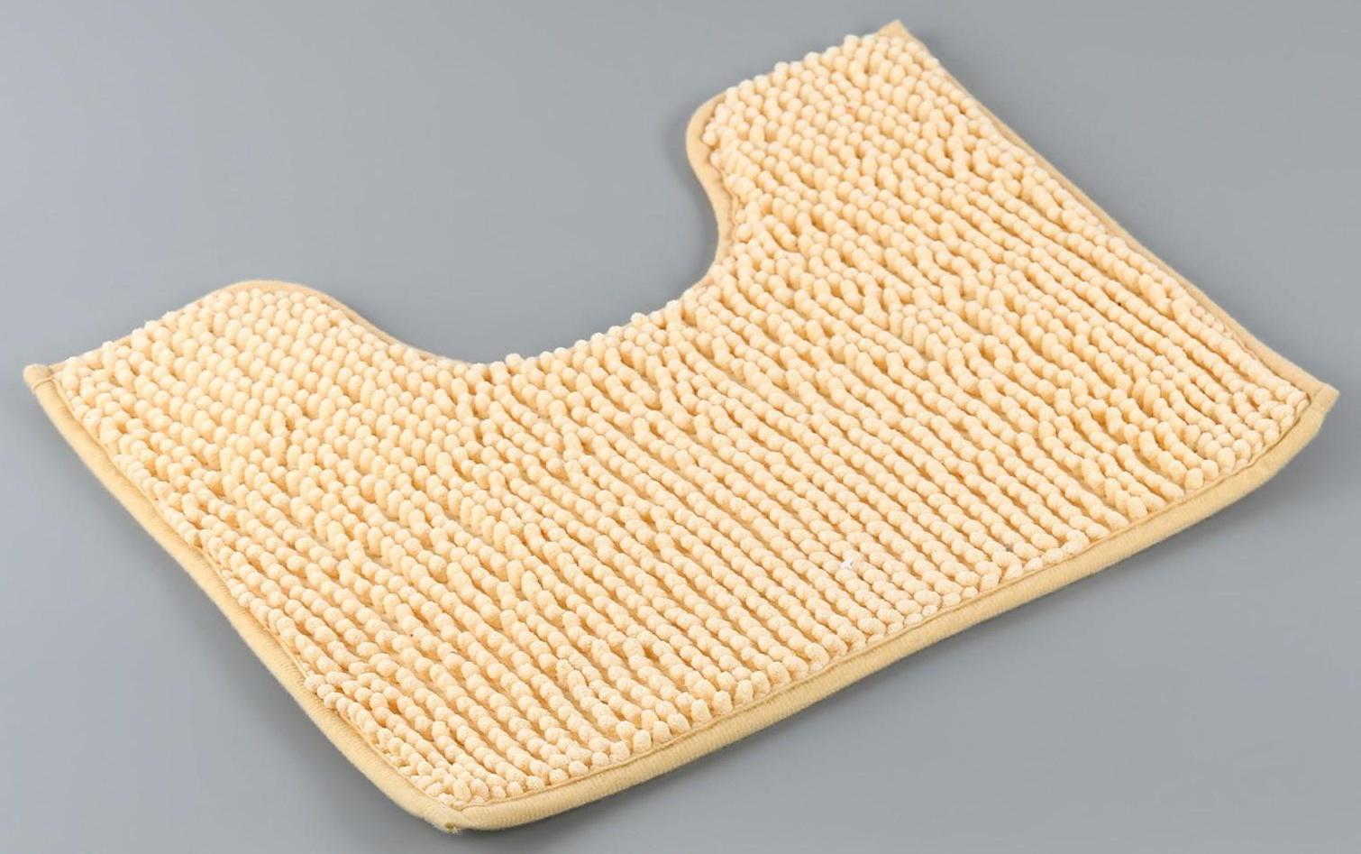 Набор ковриков для ванной и туалета Доляна «Букли», 2 шт: 40×50, 50×80 см цвет бежевый